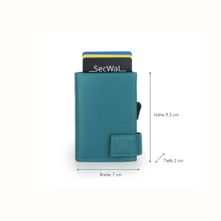 SECWAL Leder Kartenetui mit RFID Schutz und Münzfach RV in verschiedenen Farben