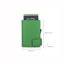SECWAL Leder Kartenetui mit RFID Schutz und Münzfach in Grün SW2-05