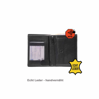 INVIDA RFID Leder Geldbörse BASIC im Hochformat in verschiedenen Farben