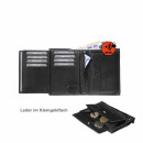 INVIDA RFID Leder Geldbörse BASIC im Hochformat in SCHWARZ