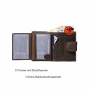 INVIDA RFID Leder Geldbörse KLASSIK im Hochformat mit Riegel in verschiedenen Farben Braun