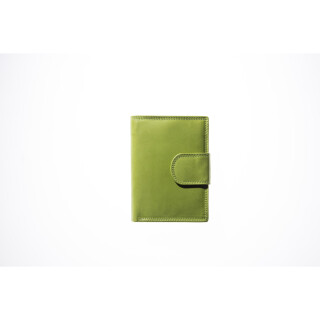 INVIDA RFID Leder Geldbörse KLASSIK im Hochformat mit Riegel in Grün