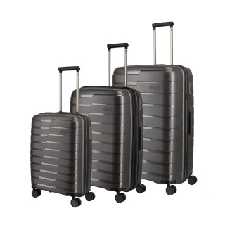 Travelite Hartschalen Koffer Trolley AIR BASE TSA Schloss in verschiedenen Farben und Größen Anthrazit Koffer Set (L/M/S)