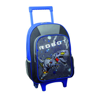 STEFANO Kinder Reisegepäck Roboter grau Set Trolley Koffer Handgepäck