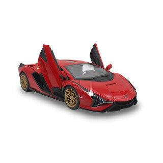 JAMARA 403128 - Lamborghini Sián FKP 37 2,4 GHz 1:14 Tür manuell - RC Auto, offiziell lizenziert, bis 1 Std Fahrzeit, ca 11 Km/h, perfekt nachgebildete Details, detaillierter Innenraum