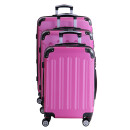 Glüückskind Koffer Trolley Handgepäck Reisekoffer Hartschalenkoffer Zwillingsrollen M-L-XL-Set Dehnungsfuge 5 Farben