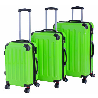3 TLG. Glüückskind Kofferset Trolley Koffer Set PC/ABS Apfelgrün