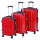 3 TLG. Glüückskind Kofferset Trolley Koffer Set PC/ABS Rot