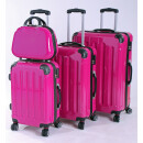 4 TLG. Glüückskind Kofferset Reisekoffer Handgepäck Trolley Koffer Set + Beautycase PC/ABS