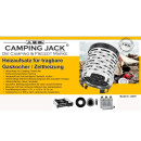 Camping Set Camper Kocher Heizgeräte Tragbarer Gaskocher Edelstahl + Gas + Heizung + Grillplatte zur Auswahl