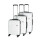 Glüückskind 3 teiliges Hochwertiges Kofferset Trolley Koffer Set in 6 Farben aus PP Weiss