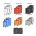 Glüückskind 3 teiliges Hochwertiges Kofferset Trolley Koffer Set in 6 Farben aus PP Grau