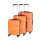 Glüückskind 3 teiliges Hochwertiges Kofferset Trolley Koffer Set in 6 Farben aus PP Orange