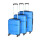 Glüückskind 3 teiliges Hochwertiges Kofferset Trolley Koffer Set in 6 Farben aus PP Blau