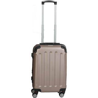 INVIDA Glüückskind Luxus Hartschalen Koffer Trolley mit 4 Zwillingsrollen in Rose Gold Größe: XL