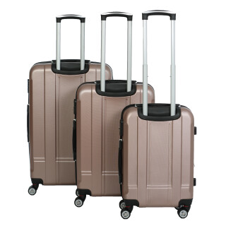 Glüückskind Luxus Koffer Trolley Kofferset aus ABS in 6 Farben und Einzel oder im Set Frei Wählbar Rose Gold 3tllg. Set