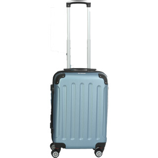 INVIDA Glüückskind Luxus Hartschalen Koffer Trolley ABS mit 4 Zwillingsrollen in Eisblau Größe: M