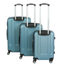 INVIDA Glüückskind Luxus Koffer Trolley Kofferset aus ABS in 6 Farben und Einzel oder im Set Frei Wählbar Eisblau 3tllg. Set