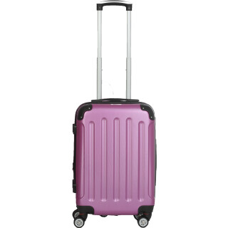 INVIDA Glüückskind Luxus Hartschalen Koffer Trolley mit 4 Zwillingsrollen in Pink Größe: M