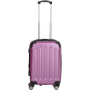 INVIDA Glüückskind Luxus Hartschalen Koffer Trolley ABS mit 4 Zwillingsrollen in Pink Größe: M