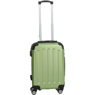 INVIDA Glüückskind Luxus Hartschalen Koffer Trolley ABS mit 4 Zwillingsrollen in Grün Größe: M