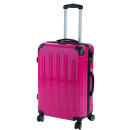INVIDA PC/ABS Glüückskind Koffer Trolley mit 4 Zwillingsrollen Pink L