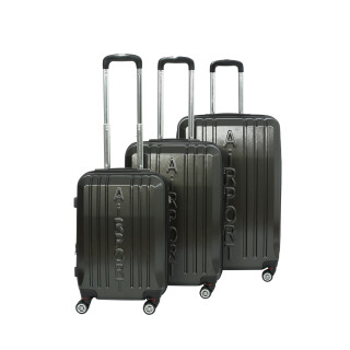3 teiliges Luxus Kofferset AIRPORT Trolley Koffer Set TSA in Anthrazit