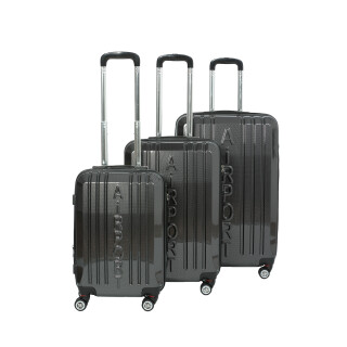 3 teiliges Luxus Kofferset AIRPORT Trolley Koffer Set TSA in Carbon Optik