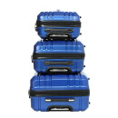 3 teiliges Luxus Kofferset AIRPORT Trolley Koffer Set TSA in Blau