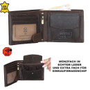 Geldbörse Geldbeute mit RFID aus Echt Leder Hunter Vintage Portemonnaie Querformat Dunkel Braun