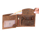 Geldbörse Geldbeute mit RFID aus Echt Leder Hunter Vintage Portemonnaie Querformat Hunter Braun