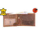 Geldbörse Geldbeute mit RFID aus Echt Leder Hunter Vintage Portemonnaie Querformat Hunter Braun