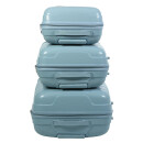 Glüückskind 3 teiliges Kofferset Trolley Koffer Set in 5 Farben aus Polypropylen 102920 Eisblau