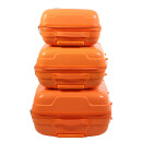 Glüückskind 3 teiliges Kofferset Trolley Koffer Set in 5 Farben aus Polypropylen 102940 Orange