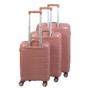 Glüückskind 3 teiliges Kofferset Trolley Koffer Set in 5 Farben aus Polypropylen 102930 Rosa