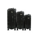 Glüückskind 3 teiliges Kofferset Trolley Koffer Set in 5 Farben aus Polypropylen 102900 Schwarz