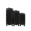 Glüückskind 3 teiliges Kofferset Trolley Koffer Set in 5 Farben aus Polypropylen 102900 Schwarz